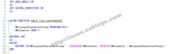  创建一个Scalar-valued Function函数来实现LastIndexOf